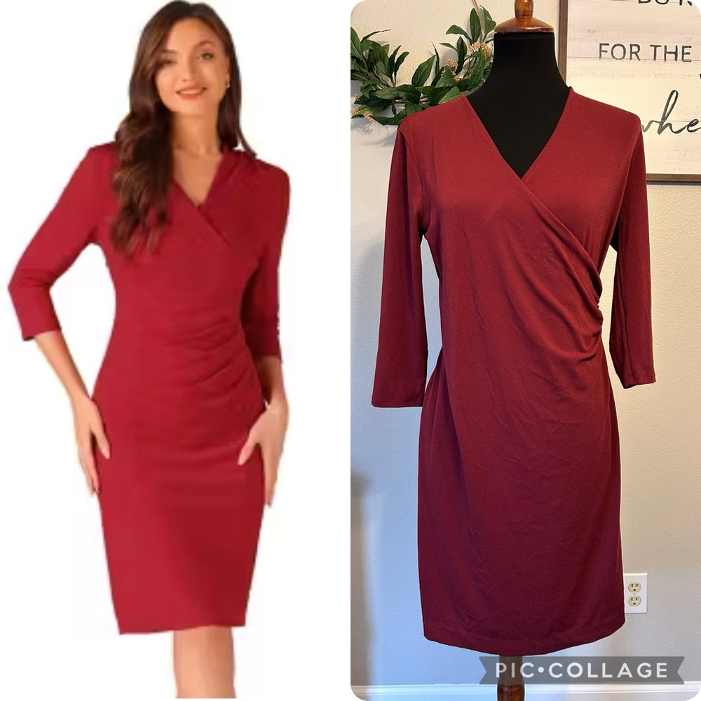 Lark and Ro maroon mide dress size 10